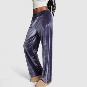 PINK Victoria's Secret Velvet Lounge Pants in Deep Blue